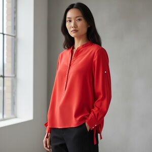 Ivanka Trump Vibrant Red/Coral Blouse Size Small